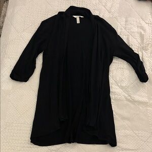 Soma Elegant Black Draped Cardigan